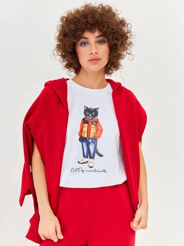 Cat e Lolette Shirt 'Sport Casual Cat' in White