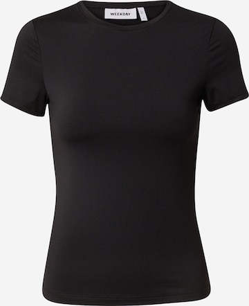 WEEKDAY T-shirt 'Fine' i svart: framsida