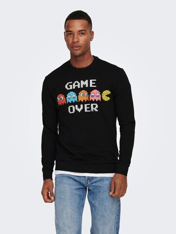 Only & Sons - Sudadera 'Pacman' en negro: frente