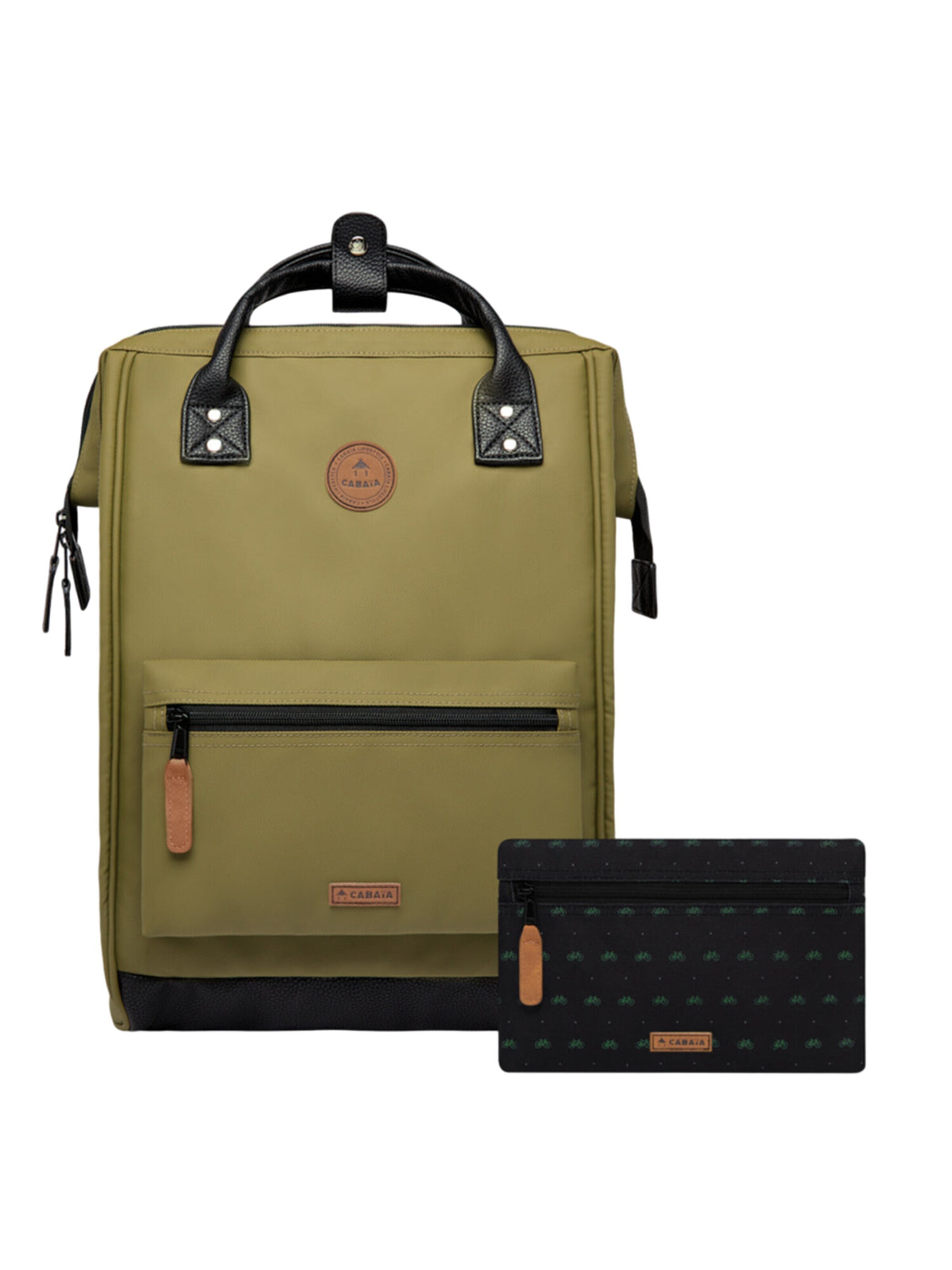 Cabaia Rucksack 'Grenoble L'‌‌‌‌‌‌‌‌‌ in Grün: Vorderseite