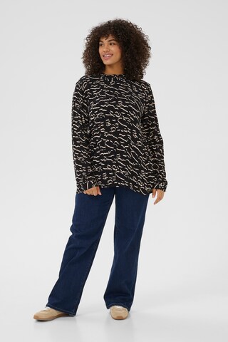 KAFFE CURVE Bluse 'KC Lune' i sort