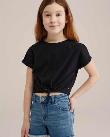T-Shirt WE Fashion en noir : devant