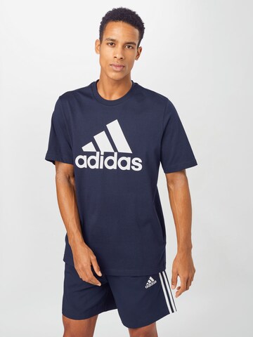 ADIDAS SPORTSWEAR Performance Shirt 'Essentials Big Logo' in Blue: front