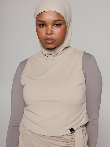 SIYA Swimwear T-Shirt Badeanzug 'Hijab'‌‌‌‌‌ in Beige: Vorderseite