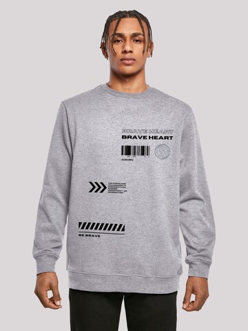 F4NT4STIC Sweatshirt 'Brave Heart' in Grey: front
