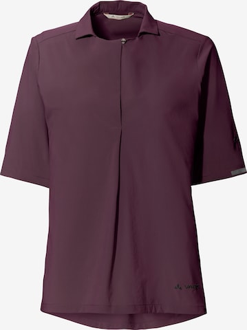 VAUDE Athletic Button Up Shirt 'Yaras' in Purple: front