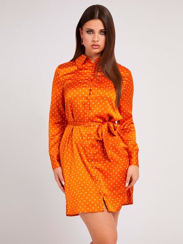 GUESS Shirt Dress in Orange: front