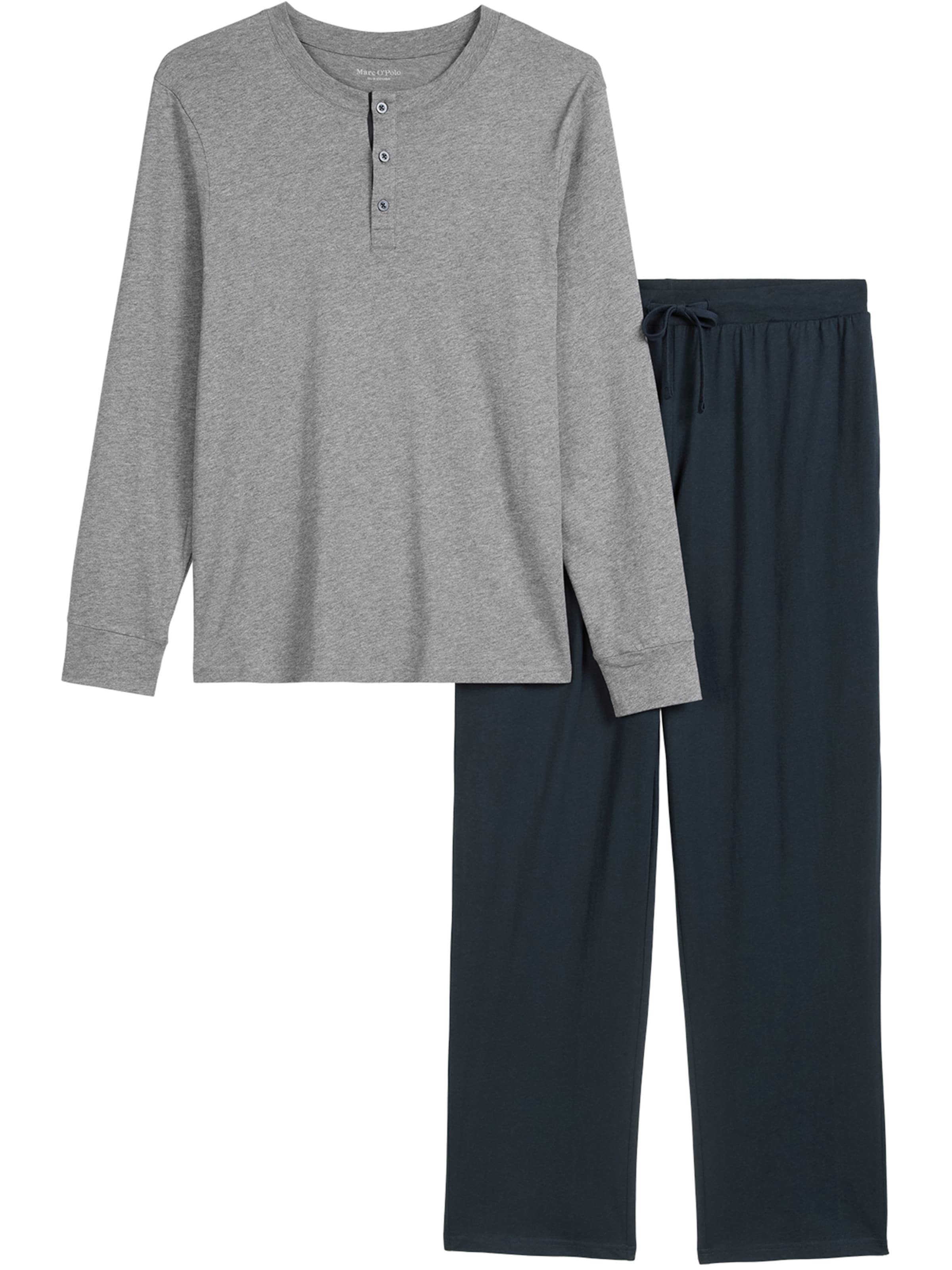 Marc O'Polo Pyjama lang ' Mix N Match Cotton ' in Blauw: voorkant