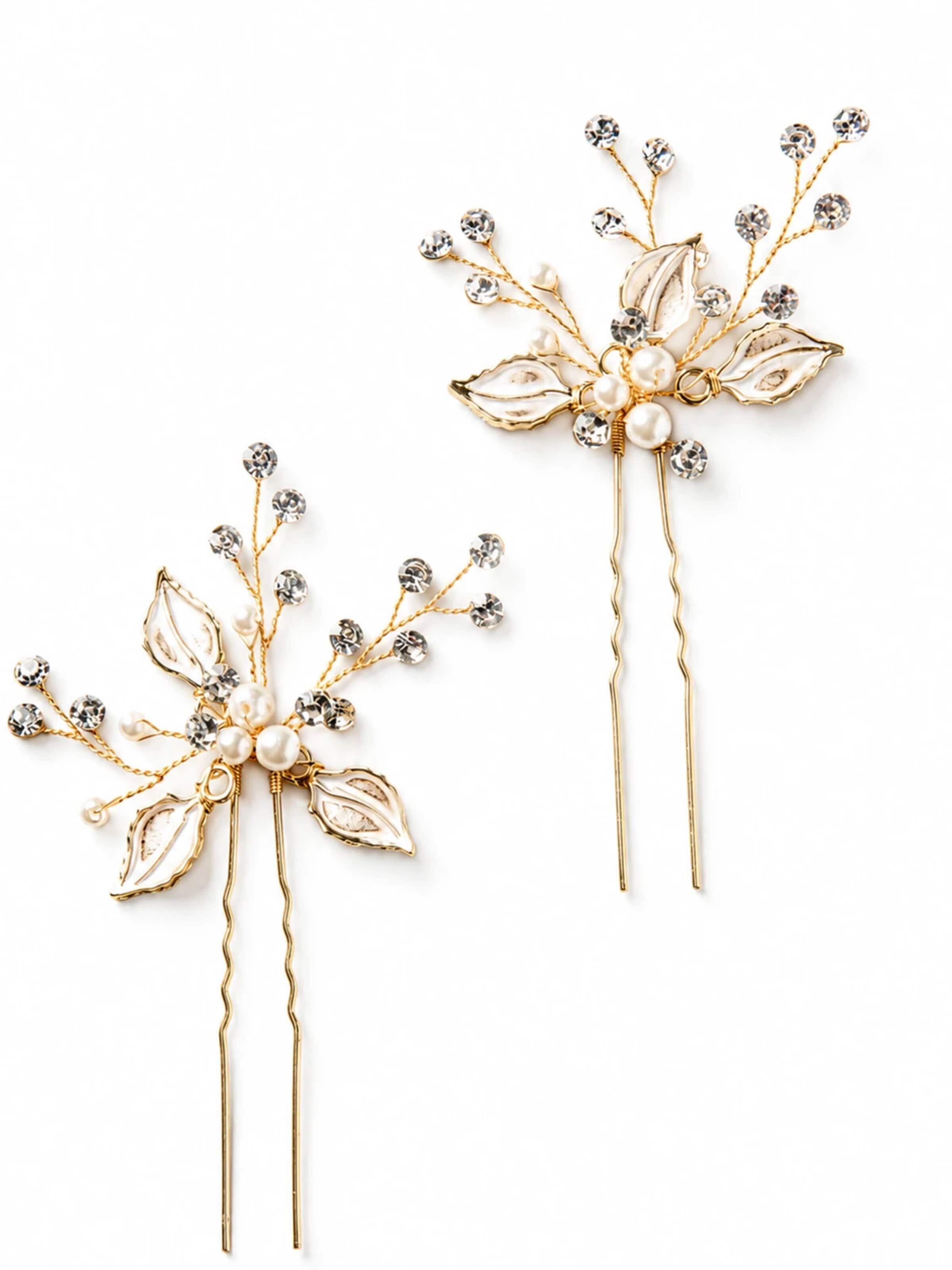 SallyJaneBridal Haarsieraden 'Hera Hairpins' in Goud: voorkant