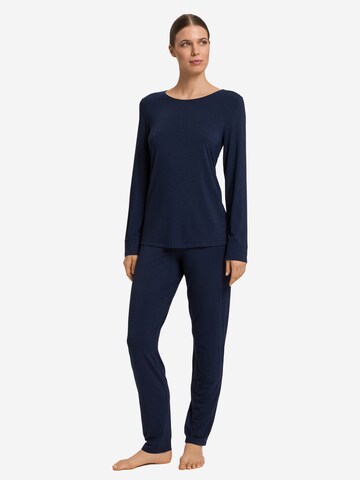 Hanro Pyjama 'Natural Elegance'‌‌‌‌‌‌‌ in Blau