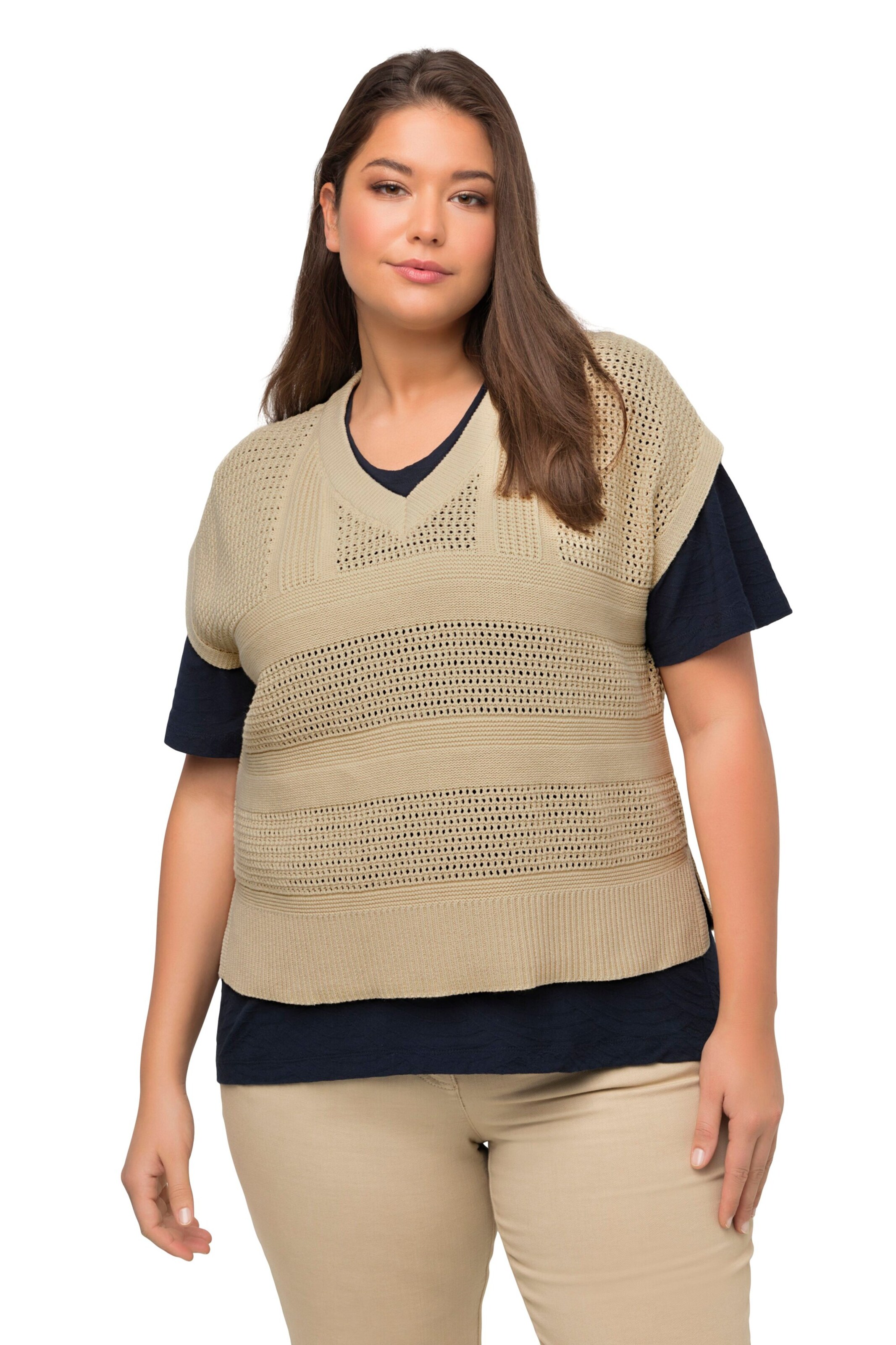 Ulla Popken Sweater in Beige: front