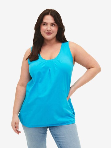 Zizzi - Top 'Polly' em azul: frente