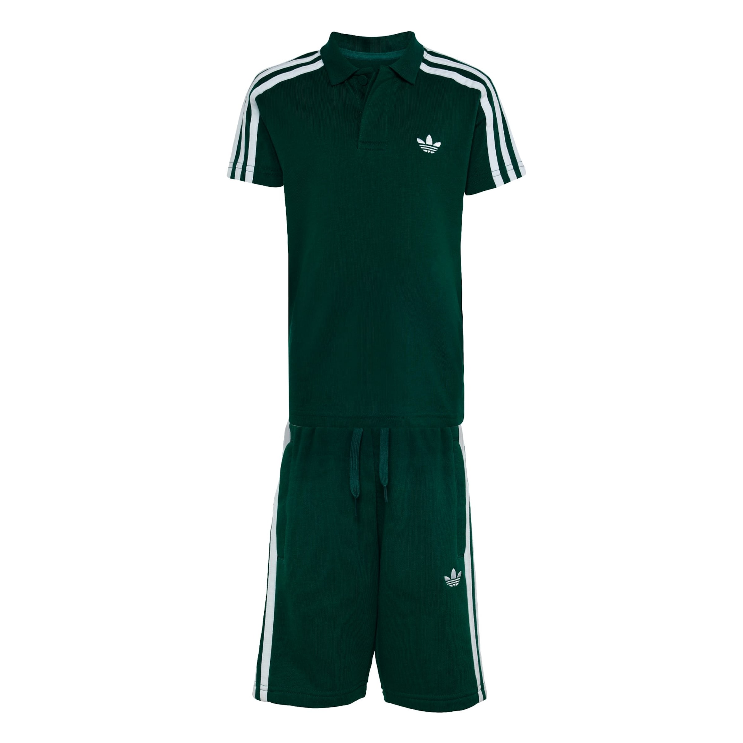 ADIDAS ORIGINALS - Conjunto 'POLO SHORT TEE' en verde: frente