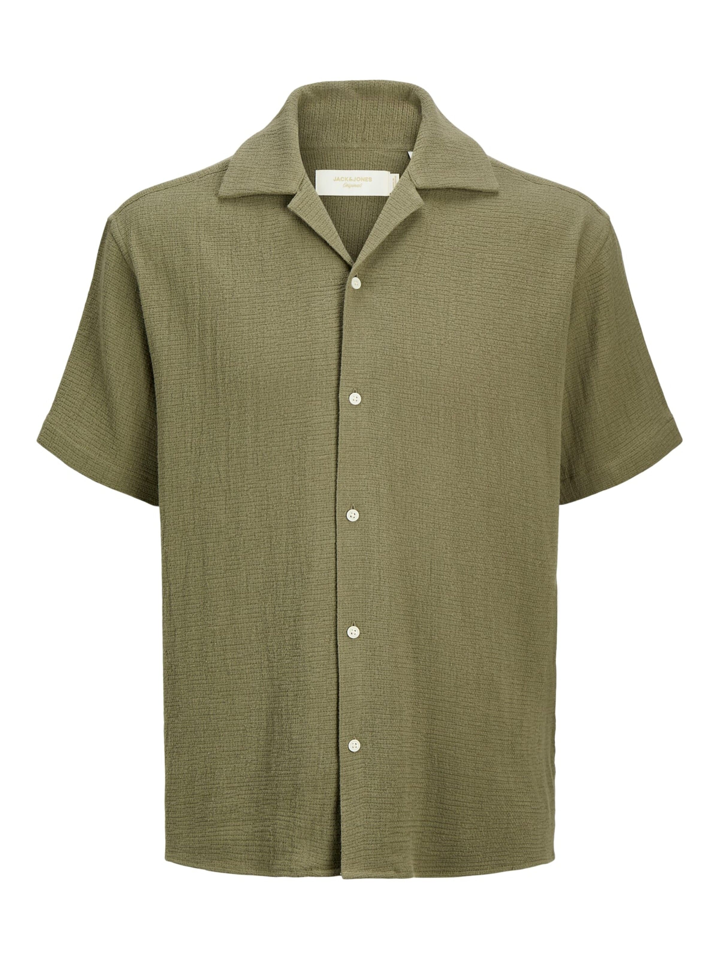 JACK & JONES Comfort fit Button Up Shirt 'Coba' in Green: front