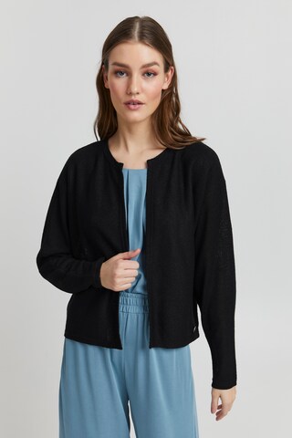 Oxmo Knit Cardigan 'KIKE' in Black: front