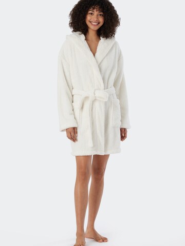 SCHIESSER Short Bathrobe in White: front