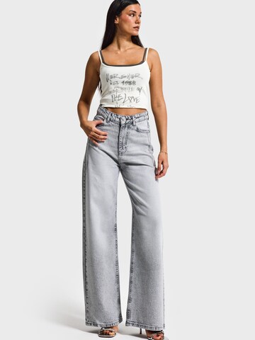 IT'S BASIC Wide leg Jeans 'Olea Wide High Rise Jeans' in Grey