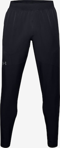 UNDER ARMOUR - Tapered Calças de desporto 'Unstoppable' em preto: frente