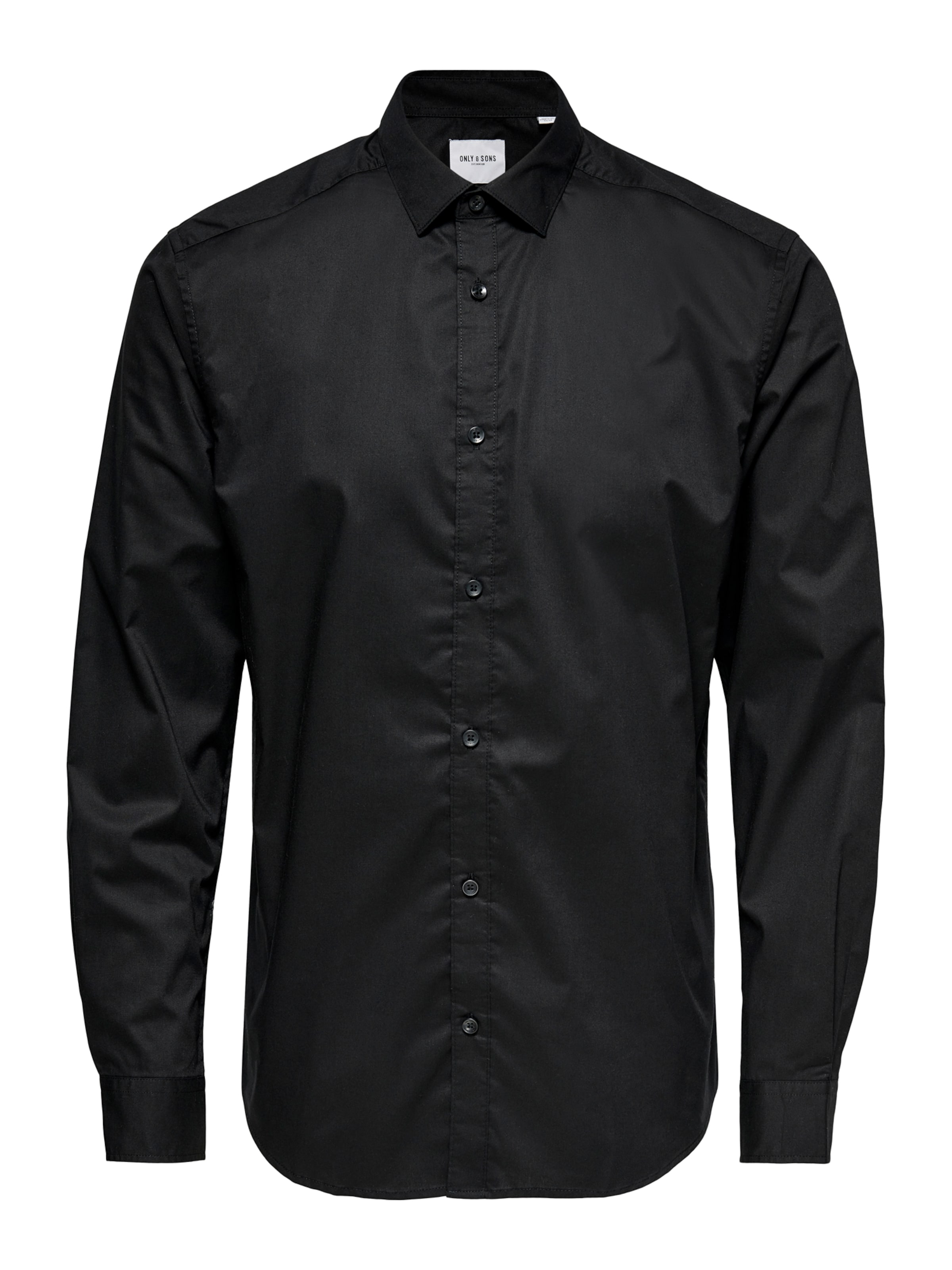 Only & Sons Slim fit Button Up Shirt 'ONSSANE' in Black: front