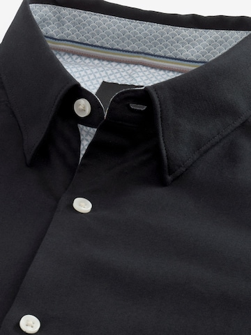 Next Slim fit Button Up Shirt in Black