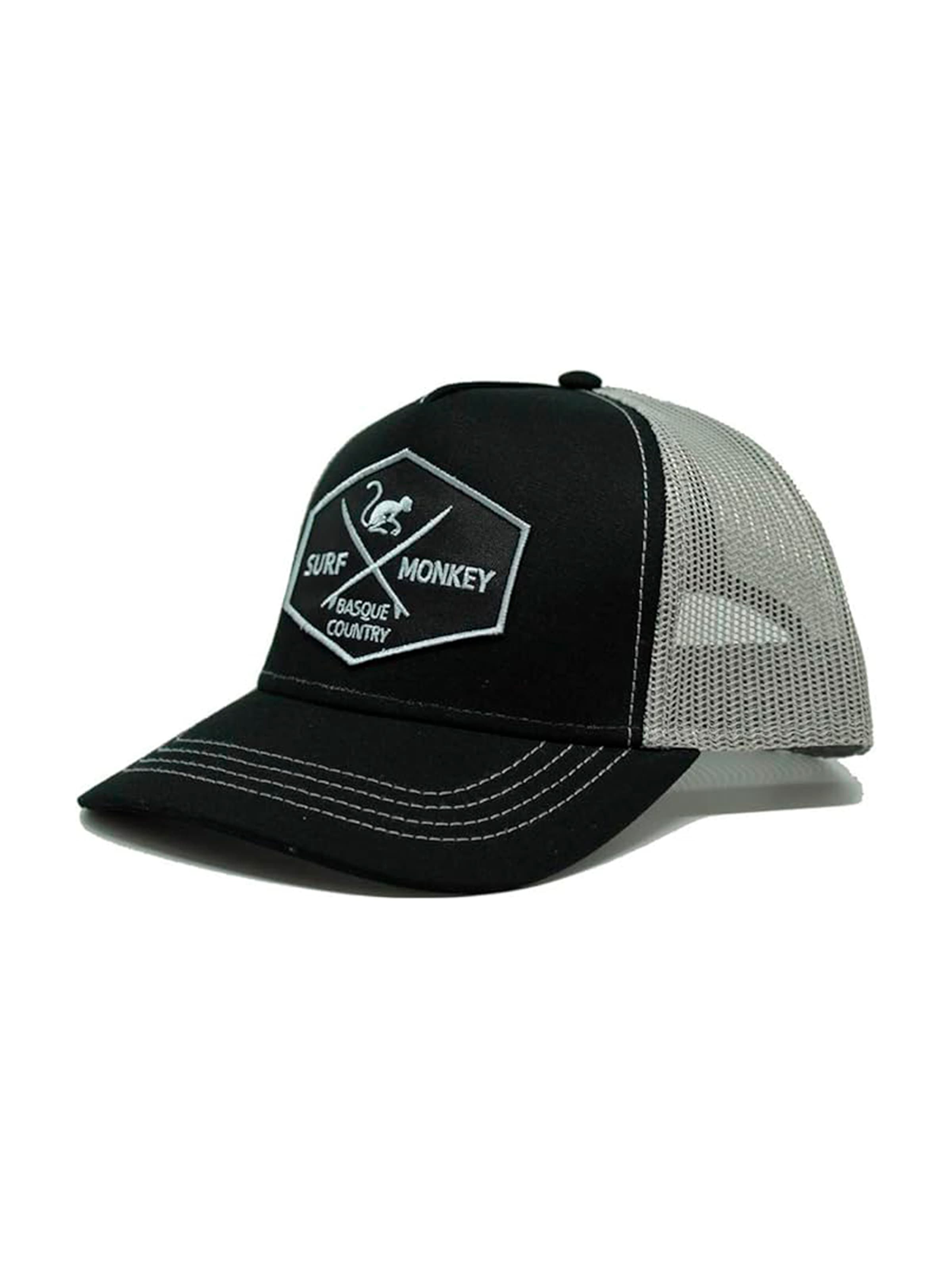 Cappello da baseball sportivo di Surf Monkey in grigio: frontale