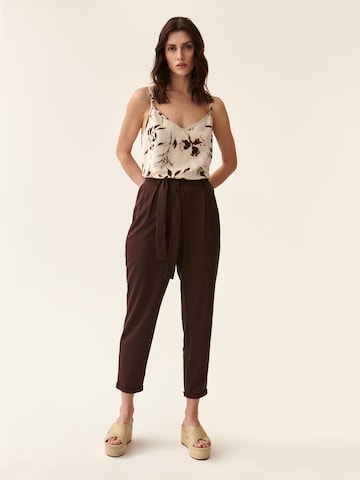 TATUUM Slim fit Pleat-front trousers 'ZAMIRIA' in Brown: front