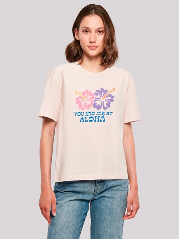 F4NT4STIC Shirt 'You Had Me At Aloha' in Roze: voorkant