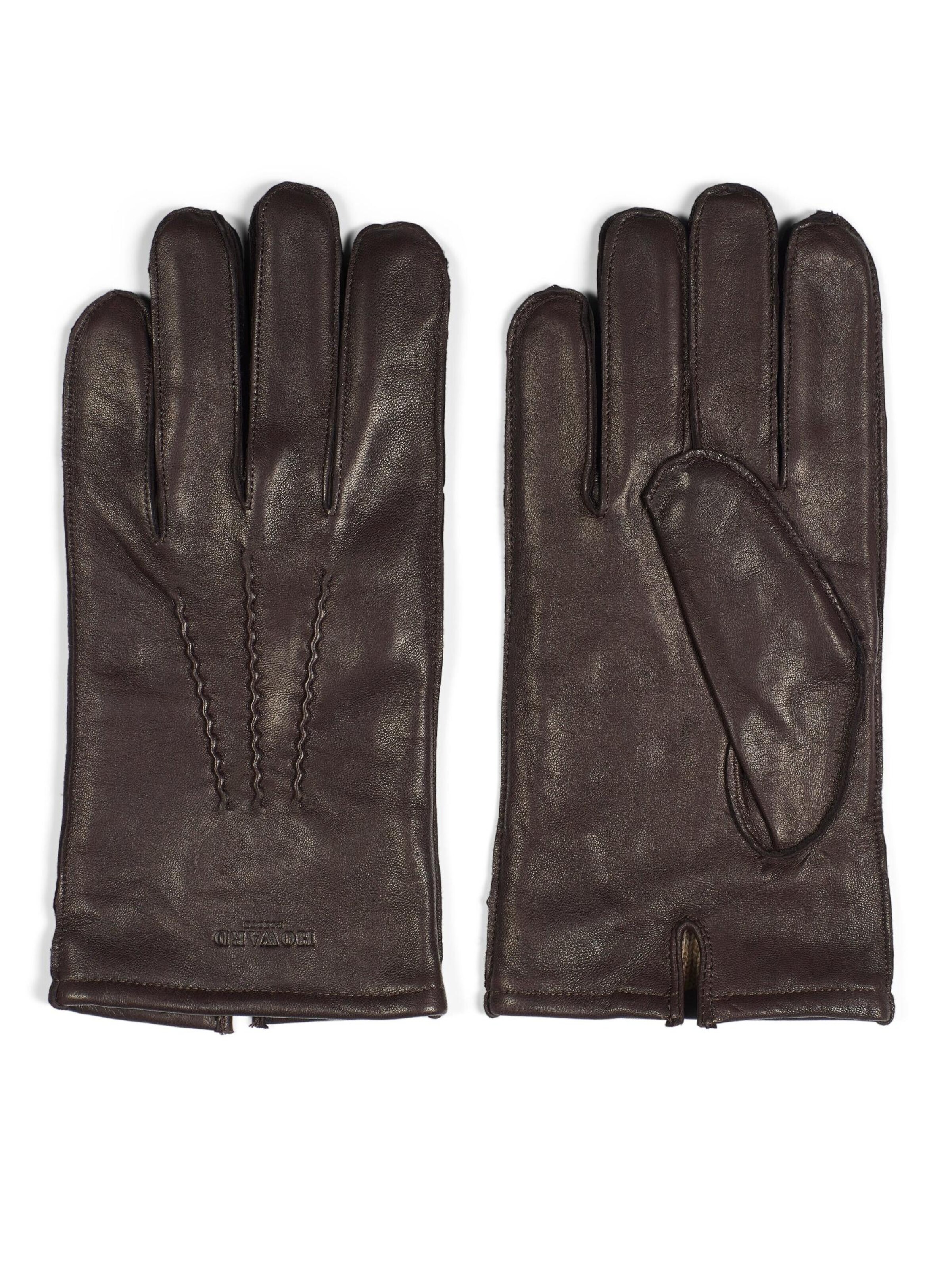 Howard London Guantes con dedos 'Leather Gloves William Dark Brown' en L-XL en marrón oscuro, Vista del producto