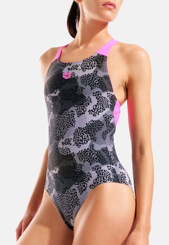 ARENA Bustier Enodelne kopalke 'CAMO V BACK' | črna barva