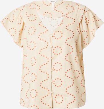 OBJECT Blus 'Chang' i beige: framsida