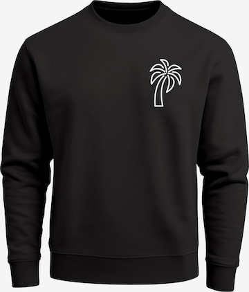 Neverless Sweatshirt 'Palm Lineart Logo' in Black: front