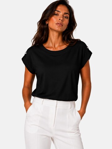 REGINA FASHION Tričko 'Blouse - Boat neckline plain' - Čierna: predná strana