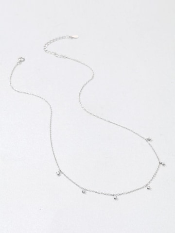 Hey Happiness - Cadena 'Petite Sparkle' en plata