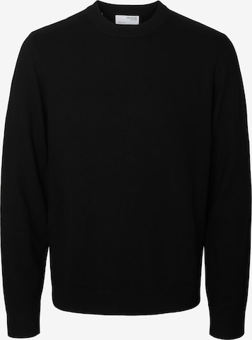 SELECTED Sweter 'SLHTRAY' w kolorze czarny: przód