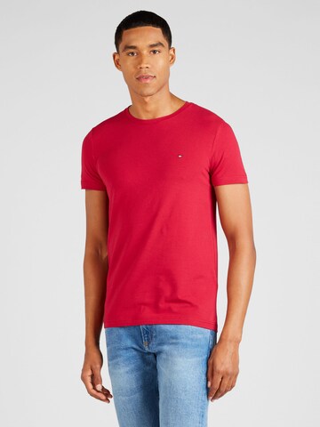 TOMMY HILFIGER - Slim Fit Camisa em vermelho: frente