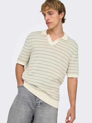 Pull-over 'ONSTILO' Only & Sons en beige : devant