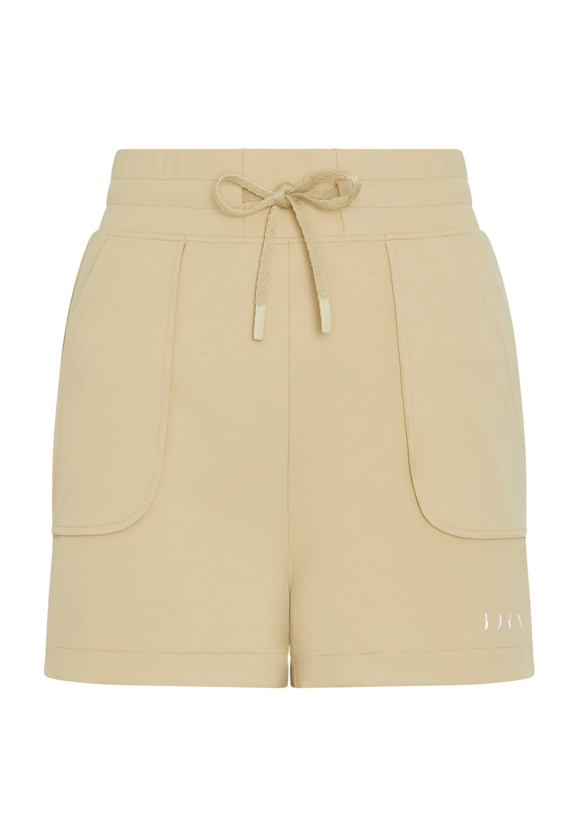 Born Living Yoga Sportief sweatvest 'Leila' in Beige: voorkant