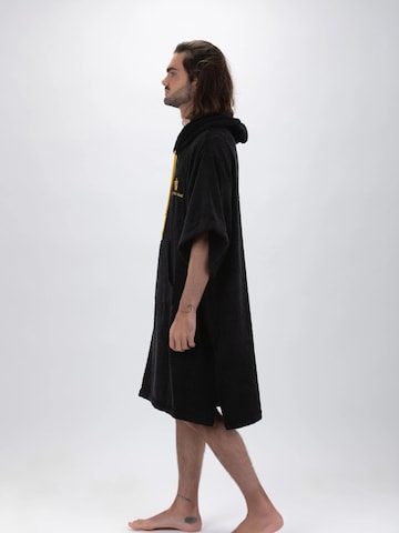 Pacifique Sud Sportbadkappa 'Poncho Surf - Einheitsgröße - Tencel - Mit Ärmeln' i svart
