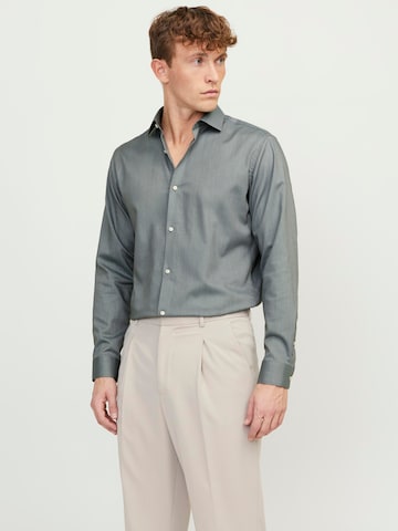 Slim fit Camicia business 'Parker' di JACK & JONES in verde: frontale
