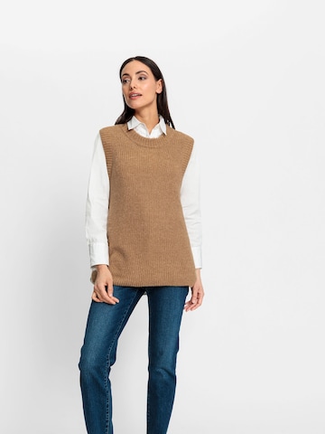 Gilet in maglia di heine in beige: frontale