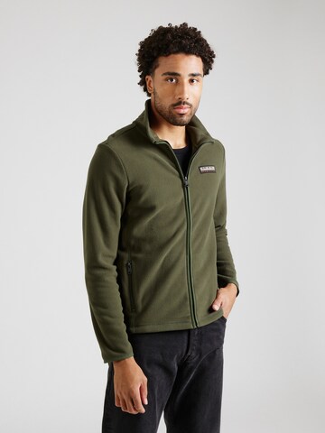 NAPAPIJRI Fleece Jacket 'T-IAATO' in Green: front