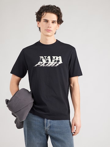 Tricou 'S-LODESTAR' de la NAPAPIJRI pe negru: față