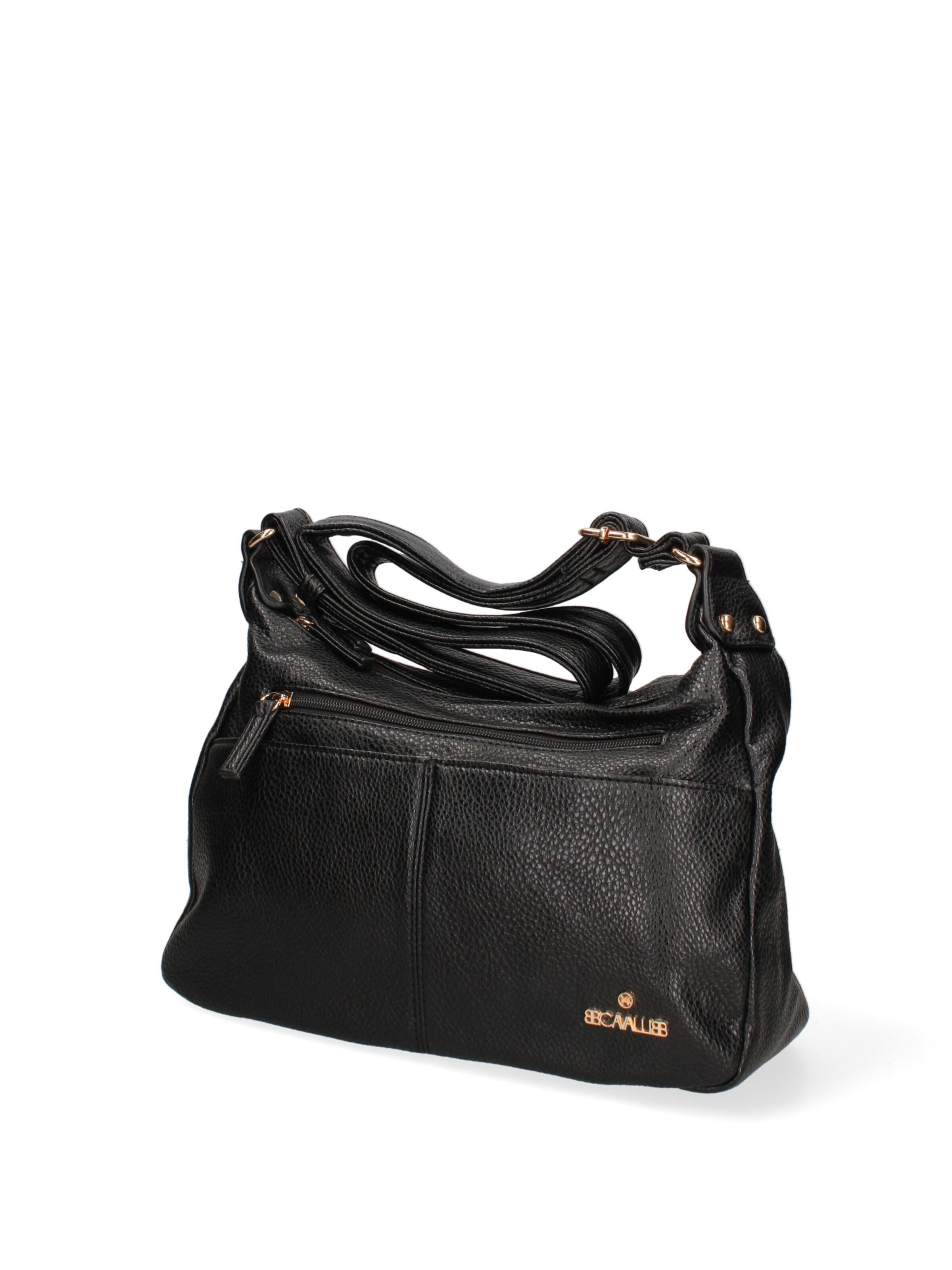 Borsa a spalla 'Borsa a Tracolla Donna Ecopelle con Zip e Tasche Multiple - B Cavalli' di B. Cavalli in nero