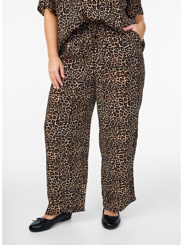 Loosefit Pantalon 'BELLA' Zizzi en marron : devant