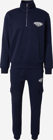 JACK & JONES Jogging komplet 'JJMAKOTO' u noćno plava / bijela, Pregled proizvoda