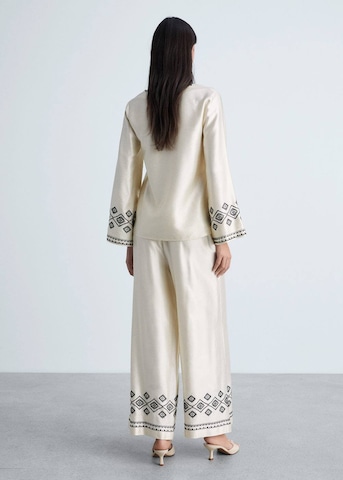 MANGO Wide leg Pants 'Ziad-a' in Beige