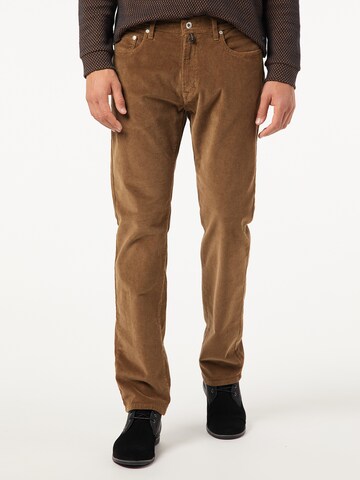 PIERRE CARDIN Regular Pants 'Lyon' in Brown: front