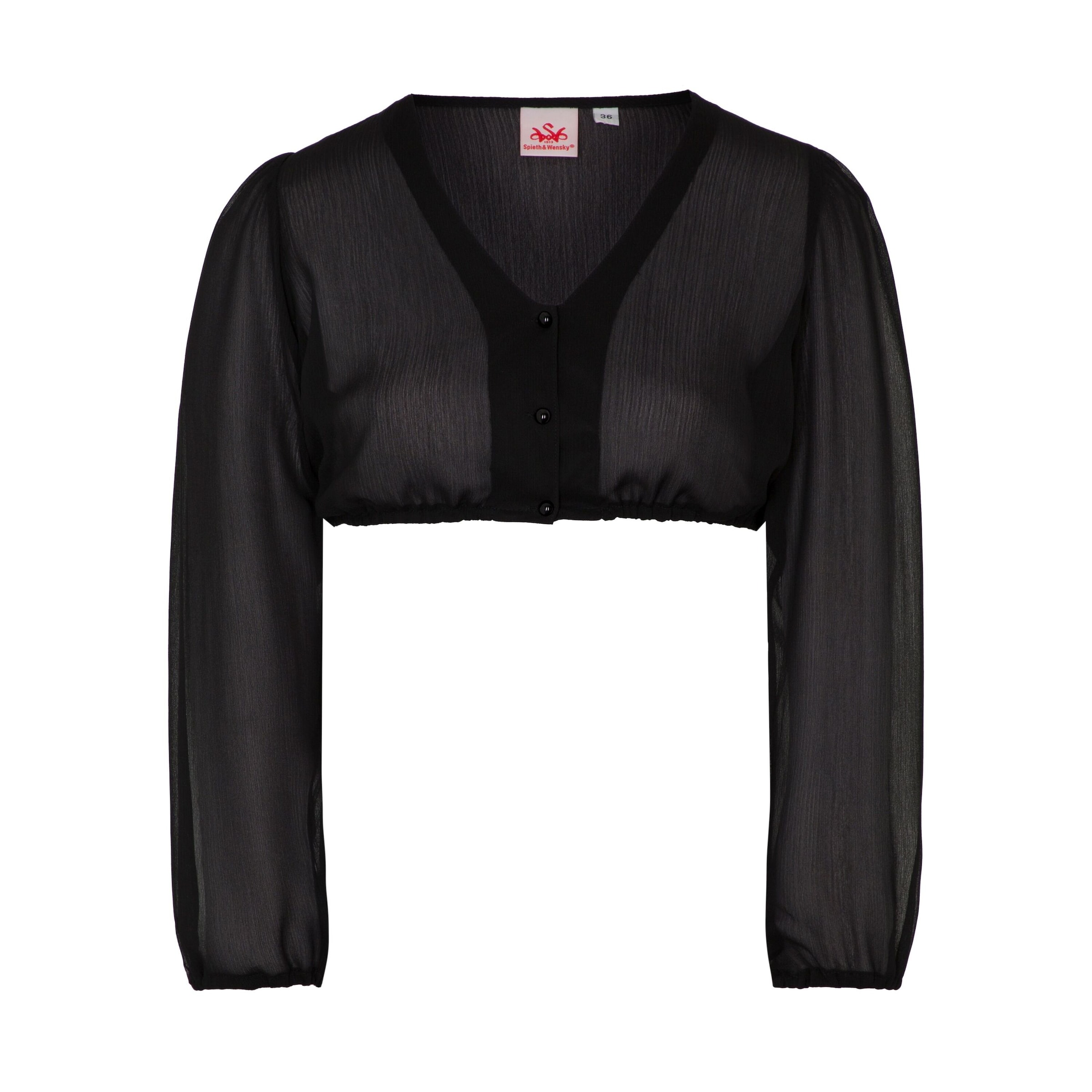 Blouse folklorique 'Efeu' SPIETH & WENSKY en noir : devant
