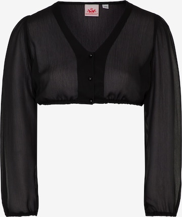 Blouse folklorique 'Efeu' SPIETH & WENSKY en noir : devant