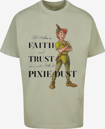 MT Upscale Tričko 'Disney 100 Peter Pan Faith and Trust' – zelená: přední strana
